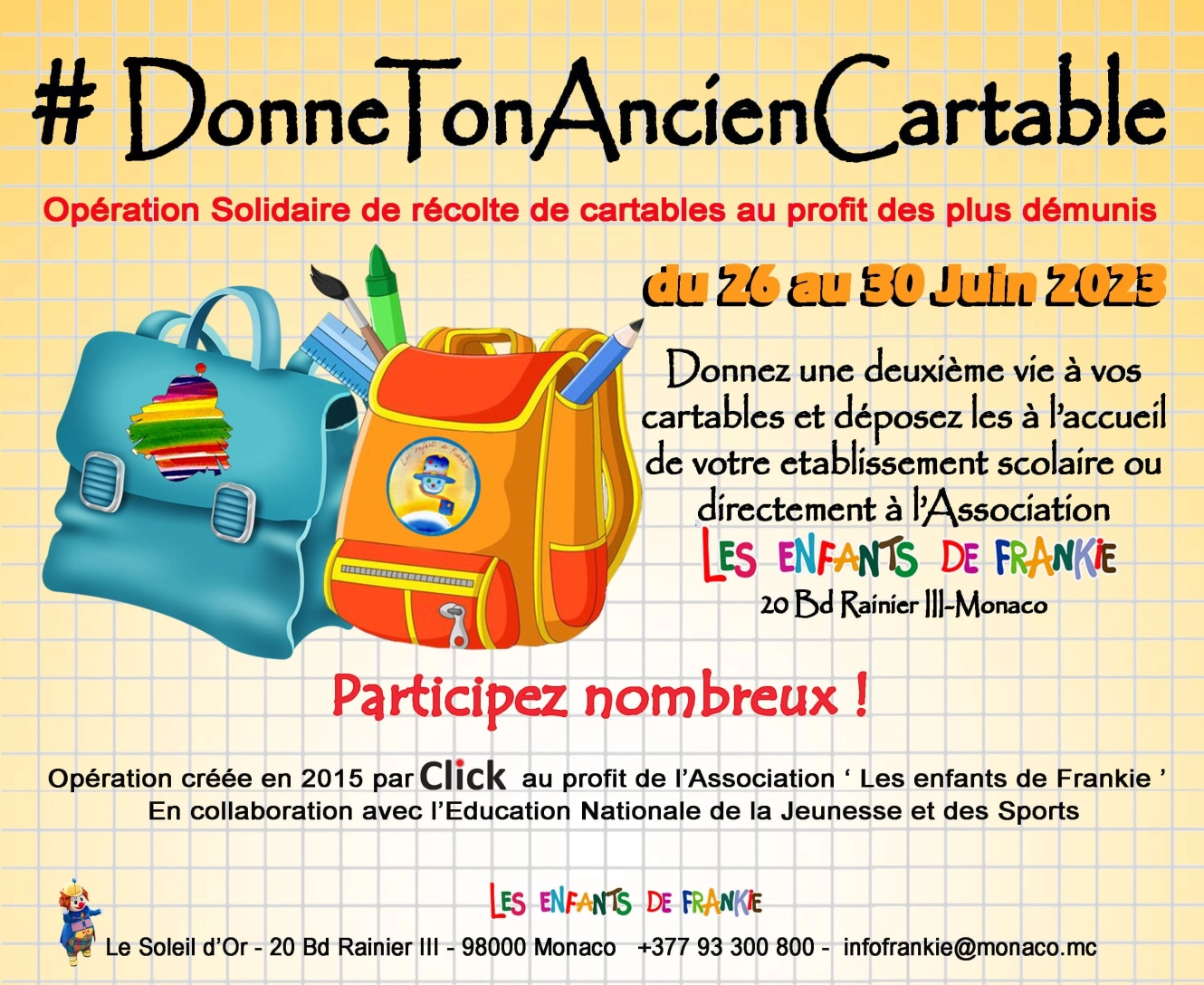 Donne ton ancien cartable